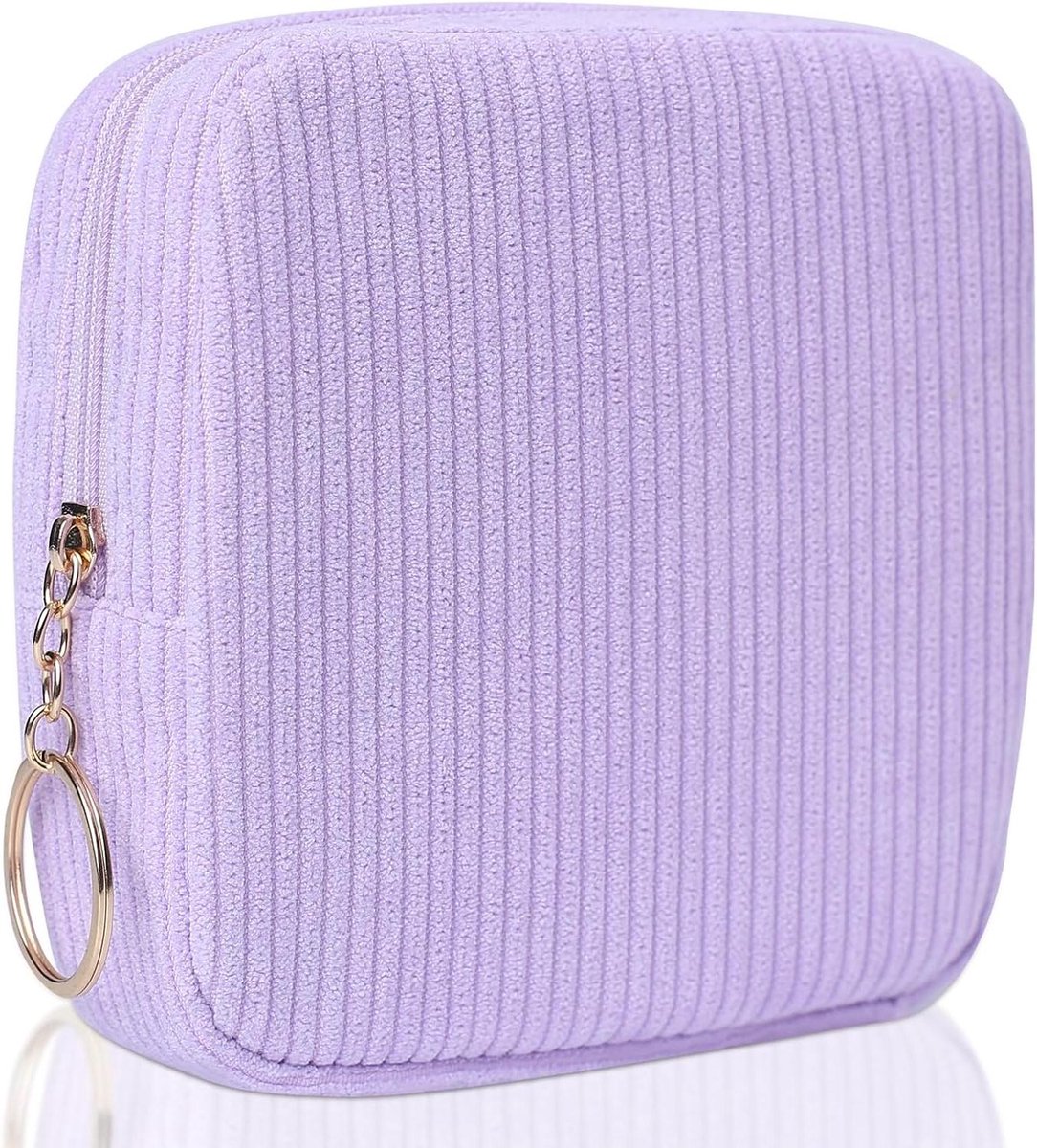 Maandverband Zakje - Menstruatie Pouch - Discreet Opbergen - Verdikte Corduroy Stof - 12.5 cm - Paars