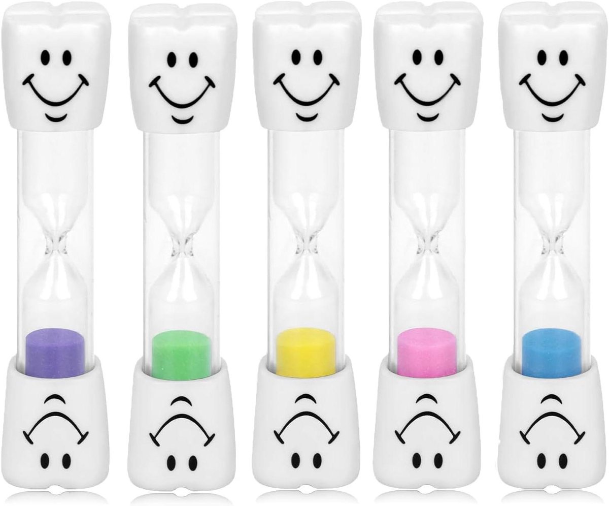 Kinder Tandenborstel Horloge - Zandlopers Set - Tijd Leren - Vrolijk Tanden Tandenbeeld - 5 Stuks - Gekleurd