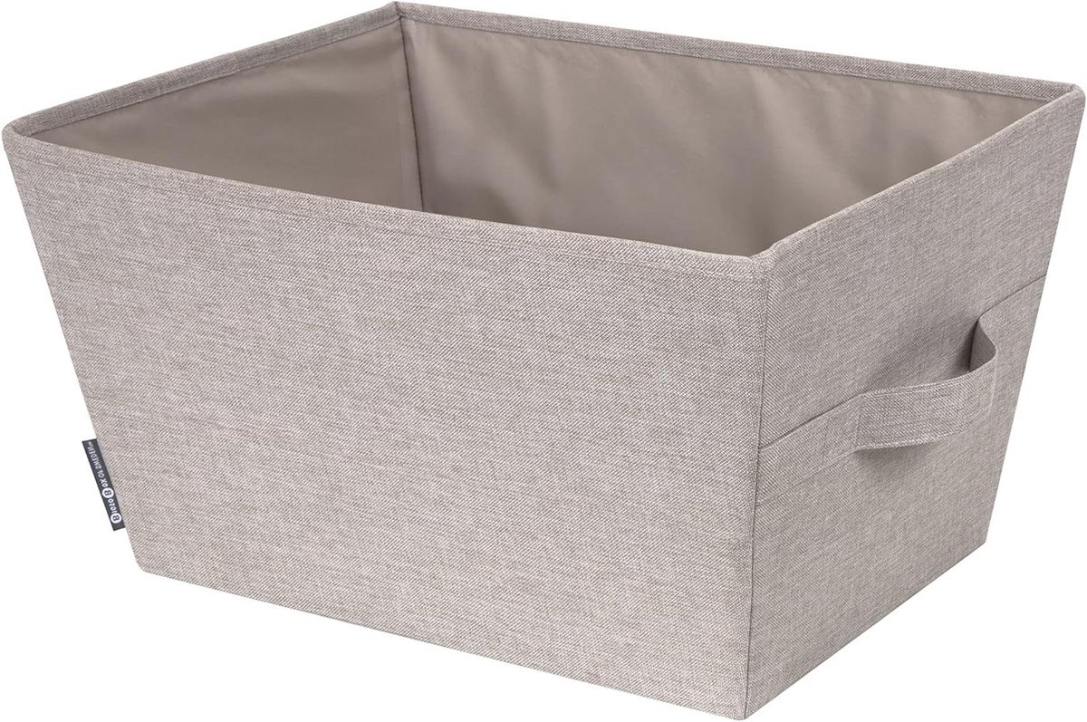 Opbergdoos - Opbergkist Vouwbox - Huishouden Organiseren - Met Handvatten - 34x45x25 cm - Beige