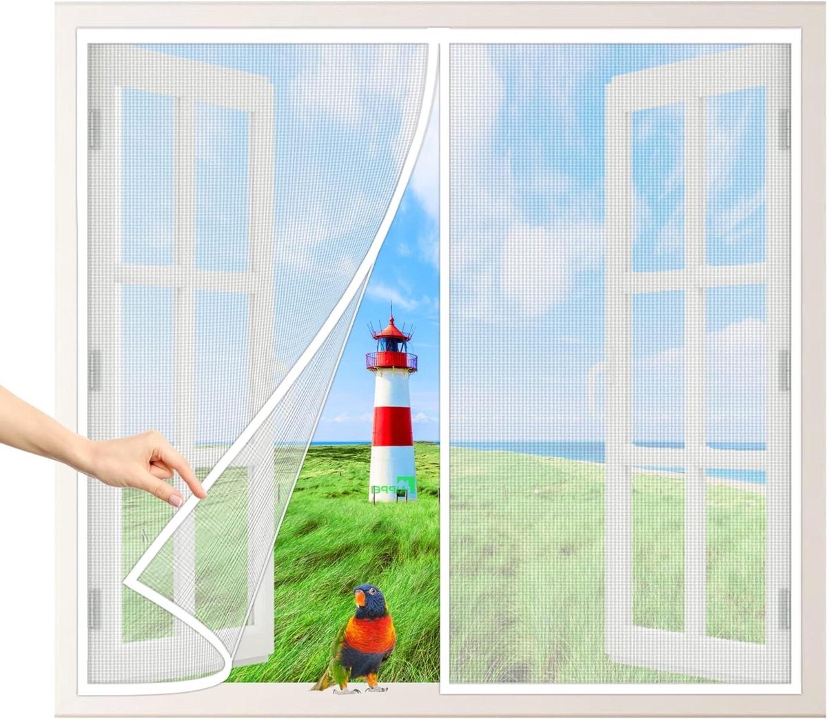 Magnetisch Hor - Vliegendeur Gordijn - Insecten Buiten Houden - Automatisch Sluitend - 190x130 cm - Wit