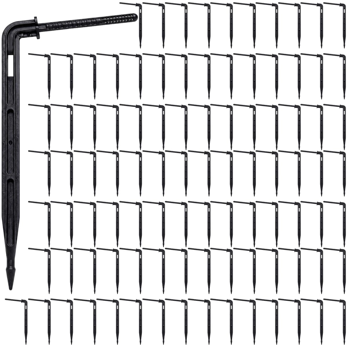 100 stuks zwarte pijl-druppelirrigatieset, 3/5 mm slang, irrigatiesysteem, pijl, druppelirrigatie voor tuin, druppelirrigatie voor balkon, kantoor en vakantiewoning