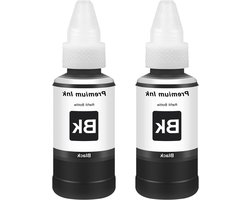 Merkloos Navulinkt Set - Dye Inkt - Documenten Printen - Hoge Capaciteit - 2 Flessen 70ml - Zwart