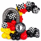 Fienosa Formule 1 Ballonnen set 130-delig - Race Verjaardag Versiering - Race Auto Thema - Inclusief Folieballonnen
