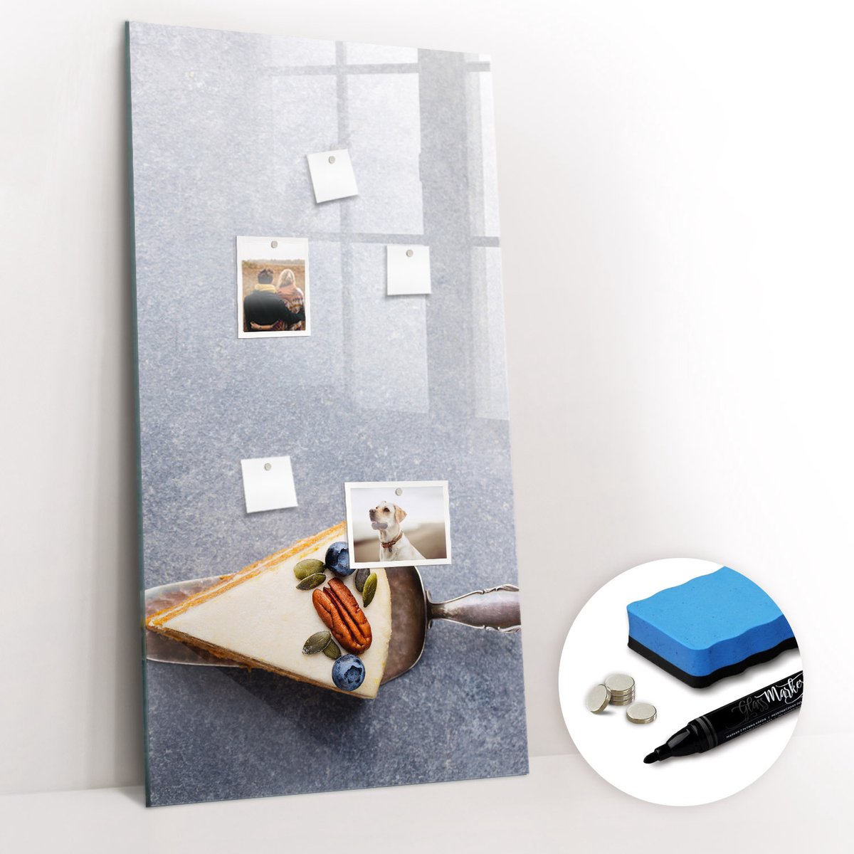 Tulup Whitebord - Een fluitje van een cent - 60 x 120 cm - Grijs Magnetic Board - Gratis 5 Sterke Magneten + Whiteboard Marker & Wisser - Wanddecoratie Kantoor - Magnetisch Bord Kind - Productiviteit Tools