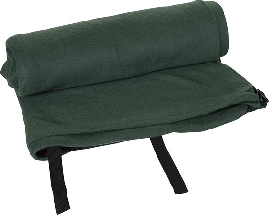 Fleece Slaapzak - Outdoor Dek - Kamperen en Reizen - Dubbel te koppelen - 203 x 81 cm - Groen — afbeelding 4