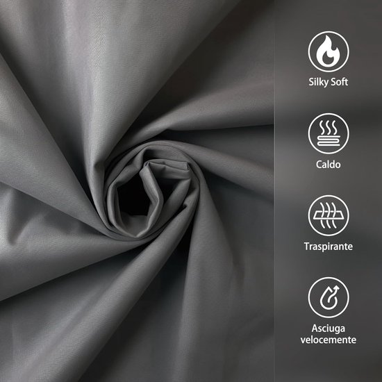 Lichtgewicht slaapzak - Draagbaar laken - Kamperen en trekken - Compact en warm - 210 x 75 cm - Grijs — afbeelding 2