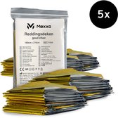 Mexxo EHBO reddingsdeken 5 stuks - 160 x 210 cm - Goud zilver - Aluminium - Waterdicht