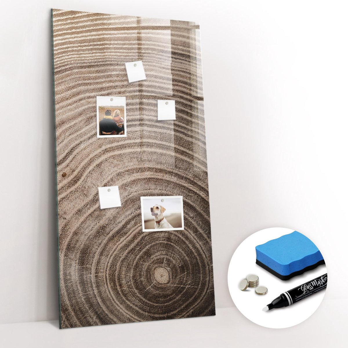 Tulup Whitebord - Houtnerf - 60 x 120 cm - Bruin Memo Magneetbord - Gratis 5 Sterke Magneten + Whiteboard Marker & Wisser - Interieur Accessoires Kantoor - Foto Magneetbord - Productiviteit Tools