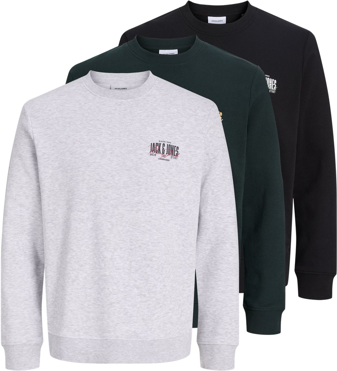 JACK & JONES- JJAERO SWEAT CREW NECK 3PK MP - Heren - Sweatshirt
