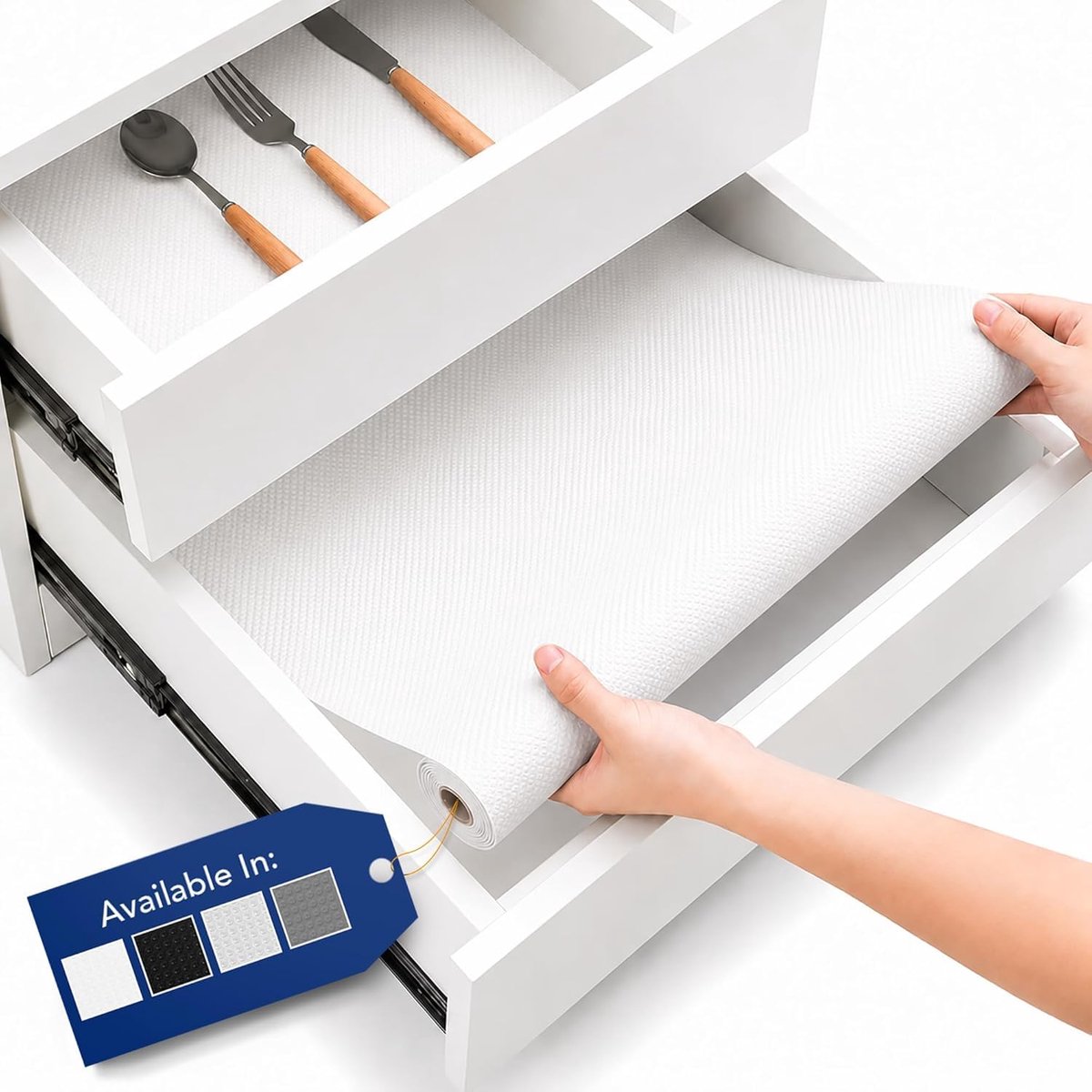 Keukenladevoeringen van Linda's Essentials (60 x 500 cm) - Kastvoeringen Keuken antislip plankmat koelkastvoeringen die beschermen tegen morsen - Multifunctionele plankvoeringen voor keukenkasten