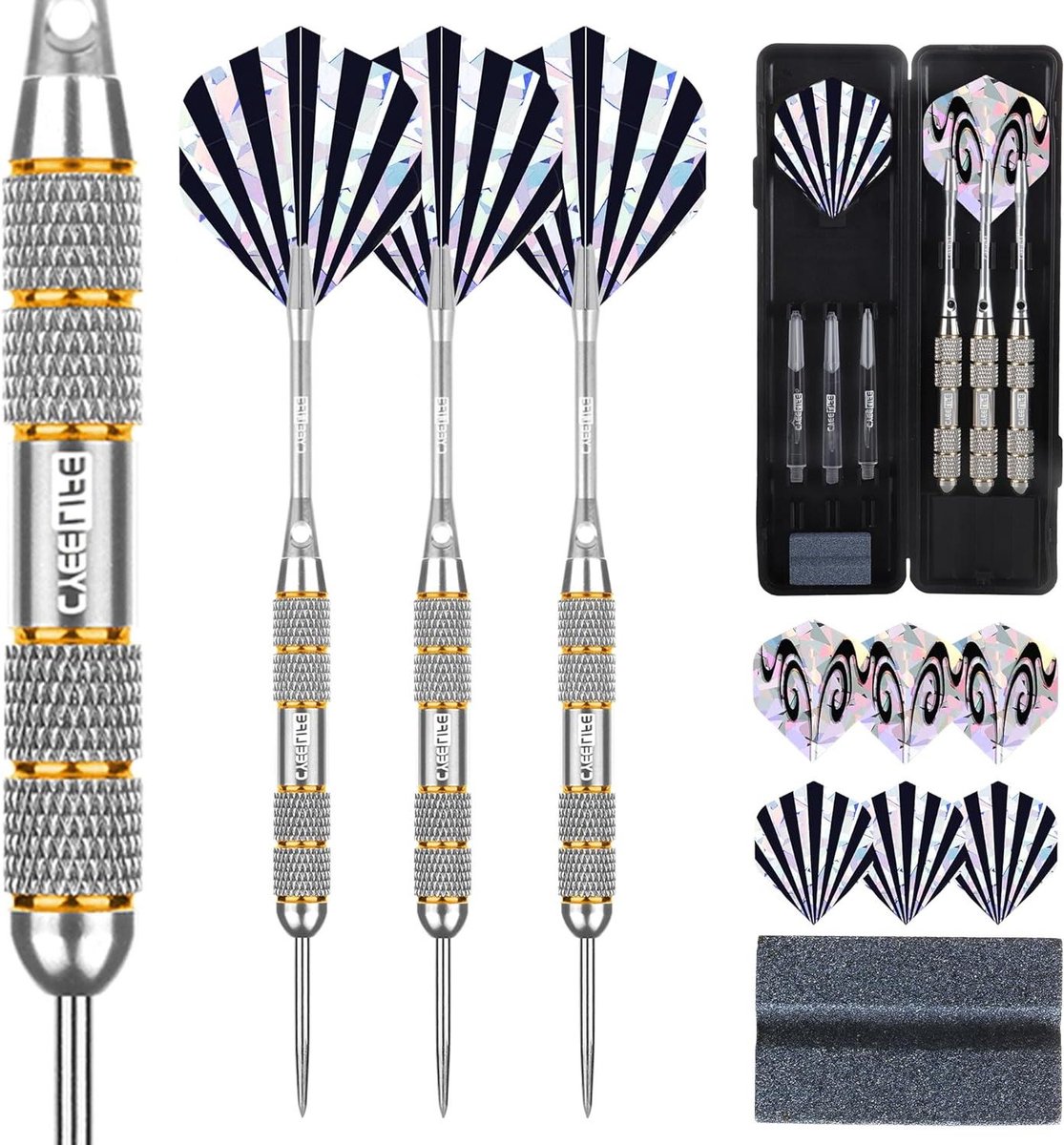 Dartpijlen Set - Stalen Darts - Precisie Spel - Uitstekende Grip - 24 Gram - Zilver