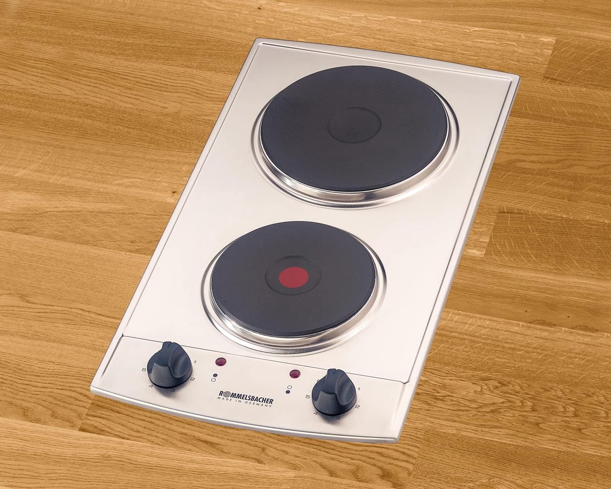 Inbouw Kookplaat - Elektrische Kookplaat - Koken en Bakken - Gietijzeren Platen - 2 Platen - Zilverkleurig