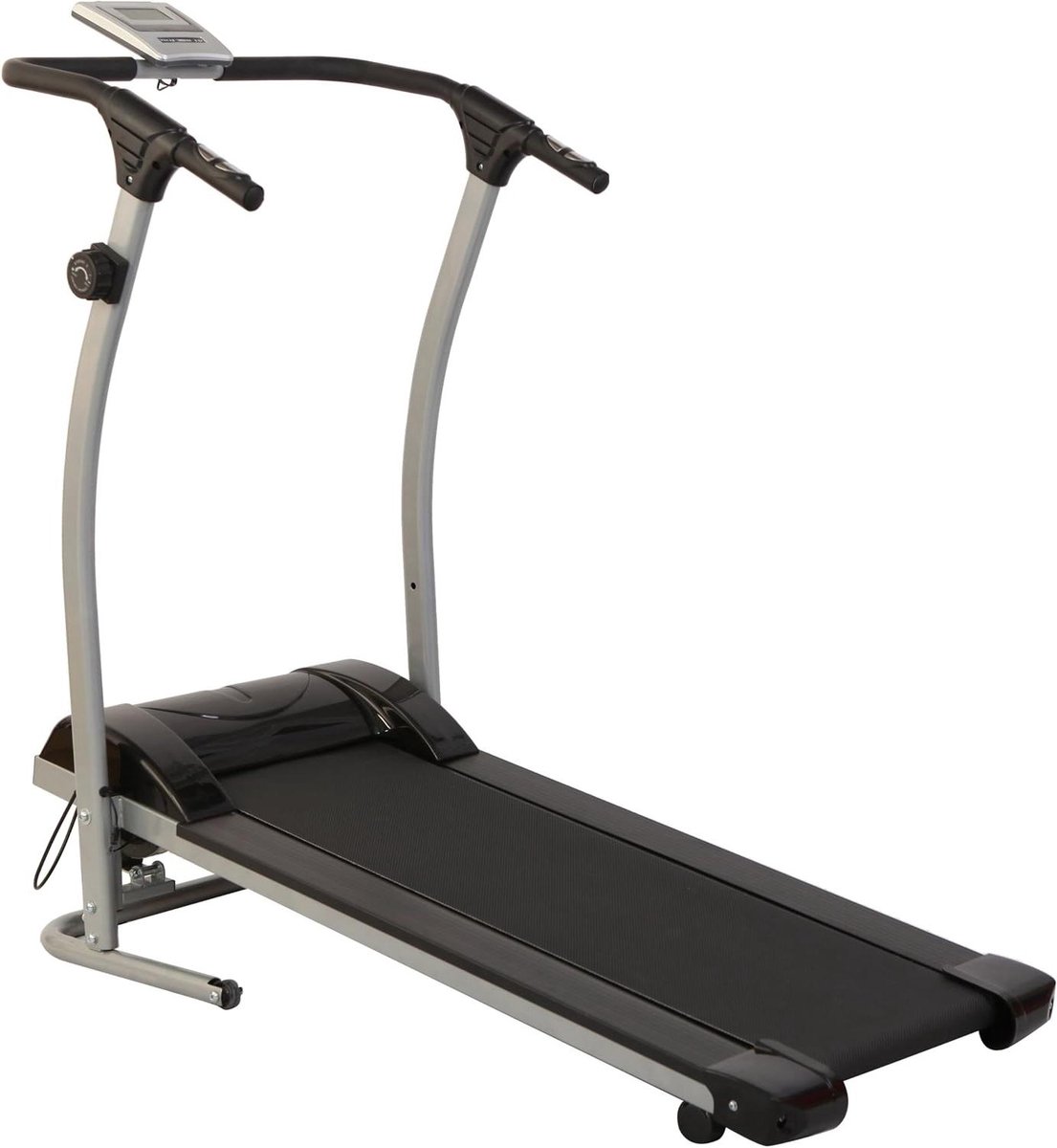 Magnetische loopmat - Fitness apparaat - Cardio training - Stil gebruik - 90 x 50 cm - Zwart/Grijs