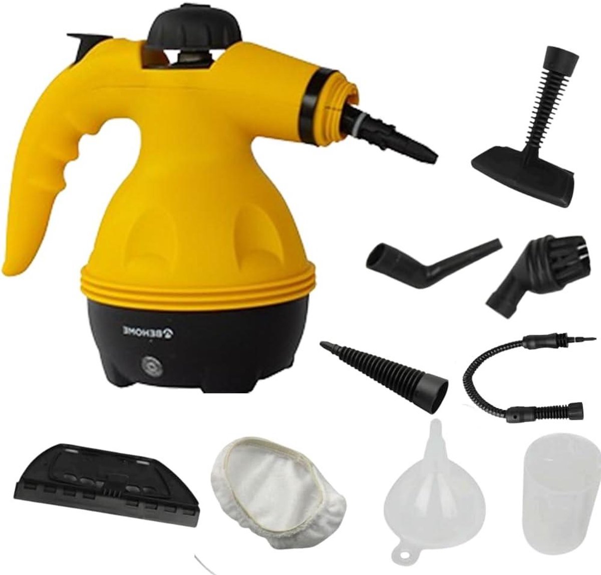 Draagbare stoomreiniger - Stoomapparaat - Grondig reinigen - 9 Delige accessoire set - 350 ml inhoud - Geel