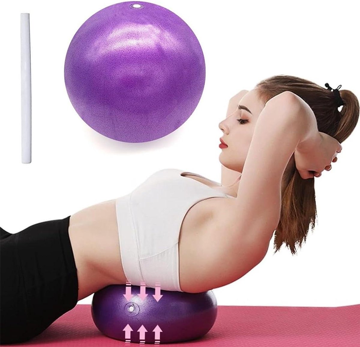 Pilatesbal - Fitness bal - Core training - Antislip en duurzaam - 25 cm - Roze