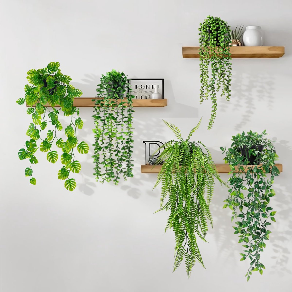 Hangplant, decoratie, planten, kunstmatige planten voor wandplanten, decoratie, balkon, woonkamerdecoratie