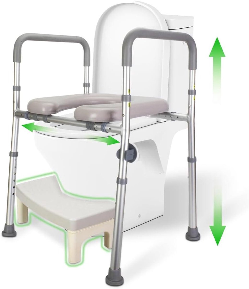 Toiletbrilverhoger - Opstahulp WC - Meer Zelfstandigheid - Verstelbaar & Antislip - Tot 150 kg - Grijs