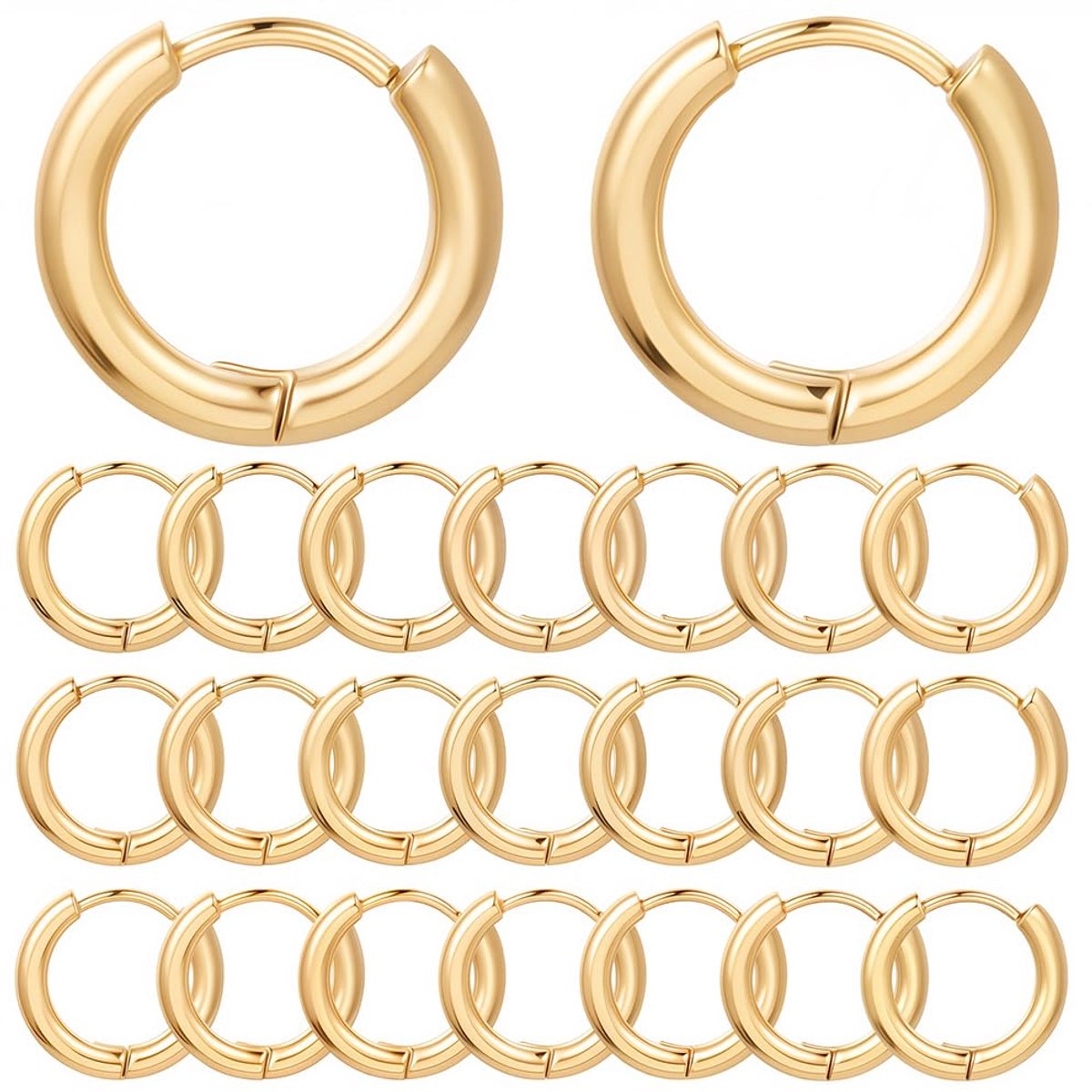 1 Doos 24 Stuks 18K Vergulde Hoop Oorbellen Huggie Haken Rvs Hoops Tiny Kraakbeen Bevindingen voor Sieraden Maken Vrouwen Volwassen DIY Dangle Craft Supply