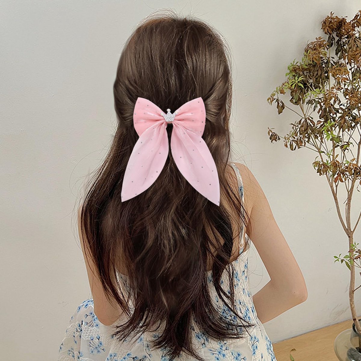 Haarstrik set zoete stijlen met kristal en parel accenten mode haarclips voor meisjes (roze/zilver/zwart)