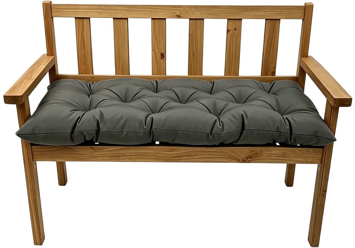 Bankkussen, voor buiten, waterdicht, tuinkussen, waterdicht, uv-bestendig, polyester, 100 x 50 cm, donkergrijs