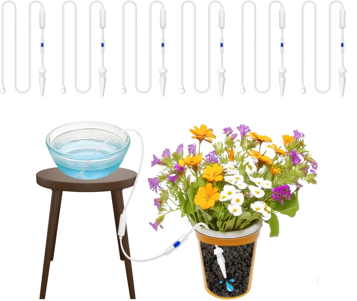 Bewateringssysteem Eco-Fused 6 Pack Zelfwatergevende Plantenbak Inzetstukken voor Potten - Watergeefapparaten voor Planten tijdens Vakantie