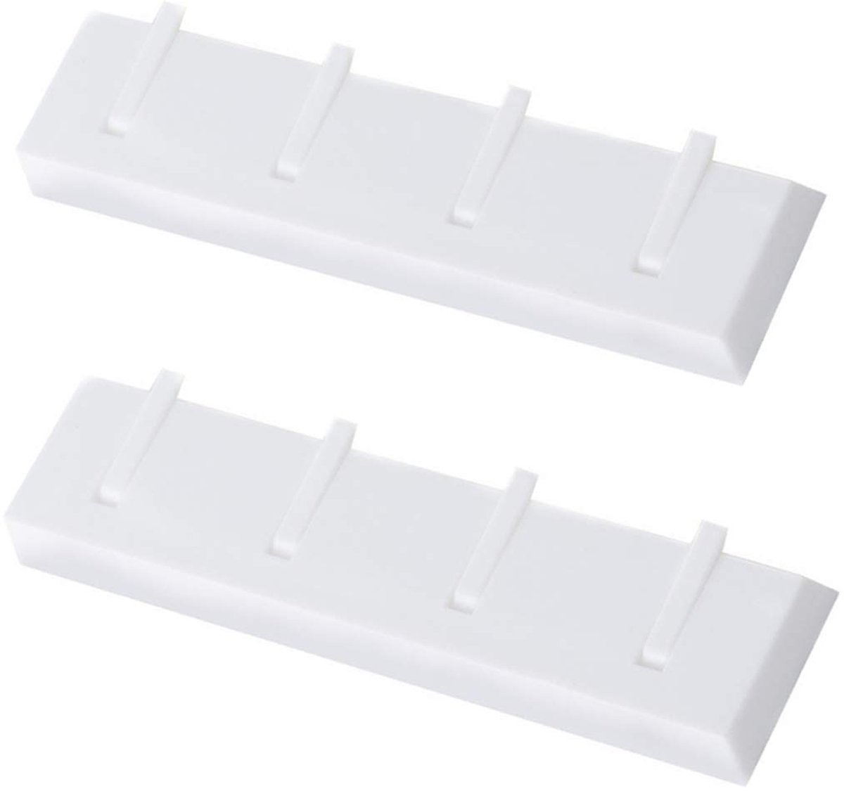 2 STKS Non-Punch Haak Badkamer, Handdoekenrek, Huishoudelijke Wandmontage Kapstok Plastic Rechte Haak - Wit