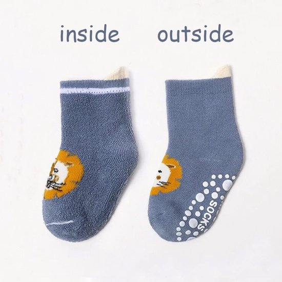 6 Paar Baby Kinder Winter Sokken met Antislipzool Dikke Thermische Sokken — afbeelding 4