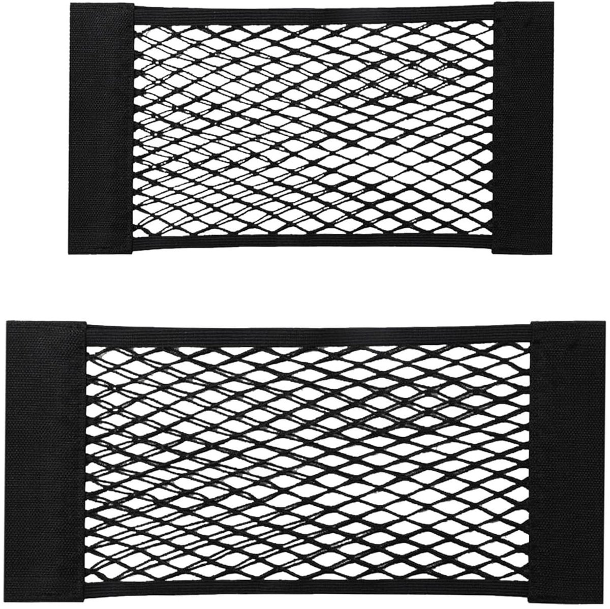 2-delige set van auto kofferbak mesh tas, universele duurzame bagage mesh, elastisch camperopslag, bagagenet, auto-opslag mesh, geschikt voor auto/SUV opslag mesh (zwart)