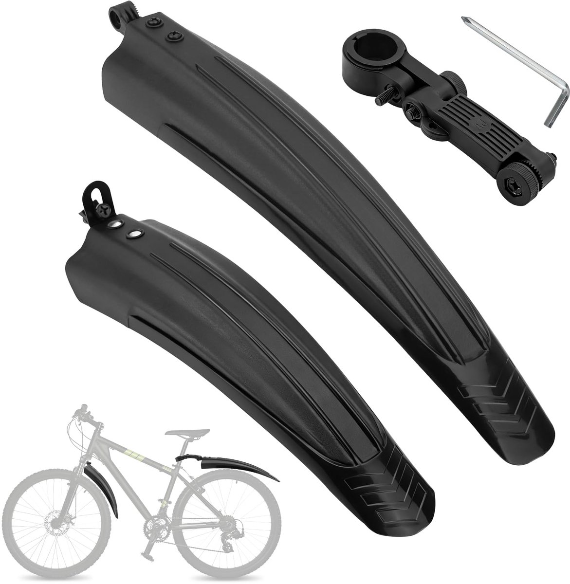Spatbordset Universeel Spatborden Fiets 20-26 Inch Racefiets Voor Achter Fietsbescherming voor Mountainbike MTB Stadsfietsen Trekkingfietsen Bescherming tegen Spetterwater & Vuil