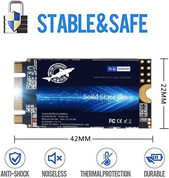 Interne SSD - Harde Schijf Opslag - Sneller Werken - M.2 2242 Vormfactor - 512 GB - Zilver — afbeelding 4