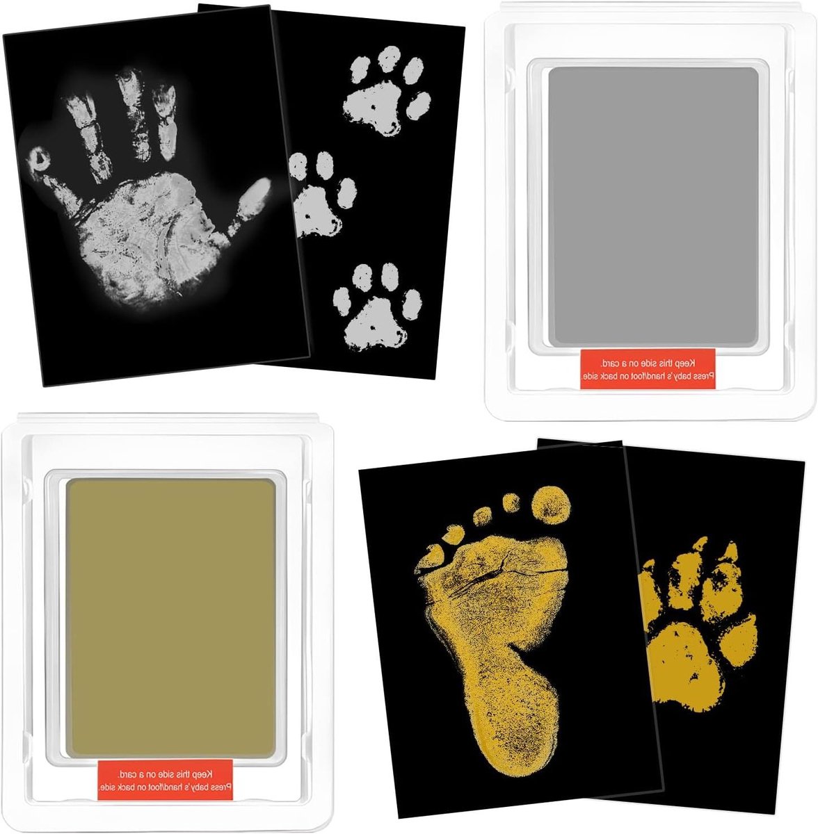 Baby Hand en Voetafdruk Kit - Huisdier Pootafdruk Kit - Aandenkens Maken - Inktvrij Ontwerp - 12 x 8 cm