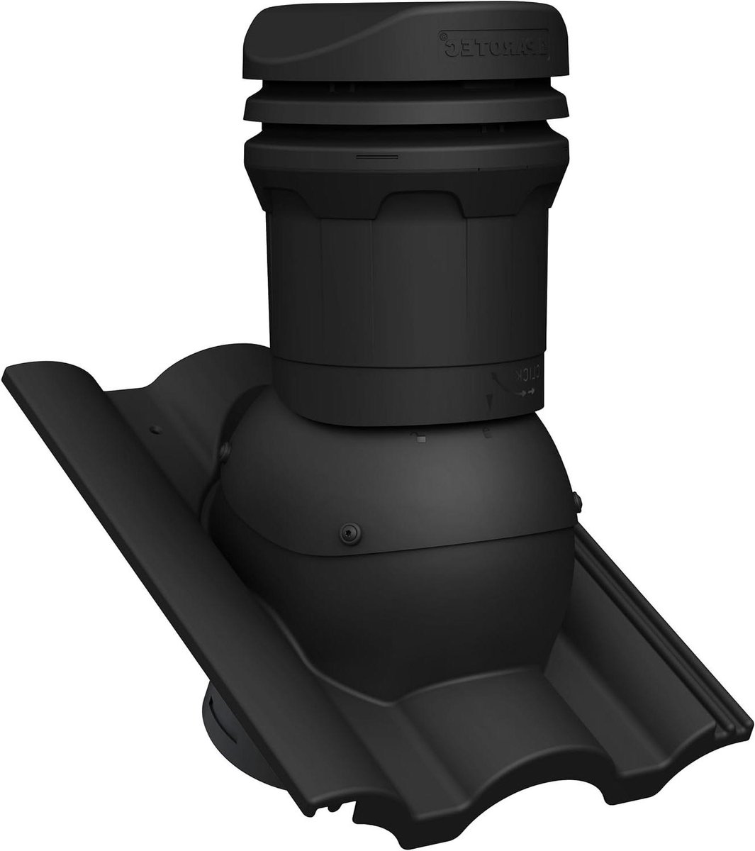 Dakdoorvoer Ventilatie - Dakventilatie Systeem - Dak Ventilatie - Flexibele Hoekinstallatie - DN125 - Zwart