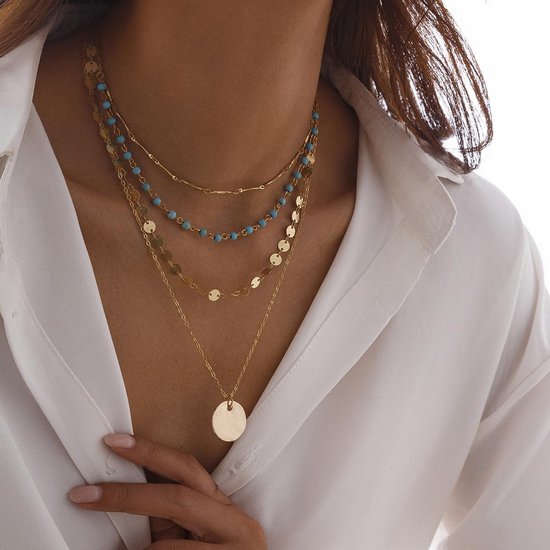 stijl halsketting voor dames, gouden ketting voor dames, halsketting in landhuisstijl, zomerse strandketting — afbeelding 2