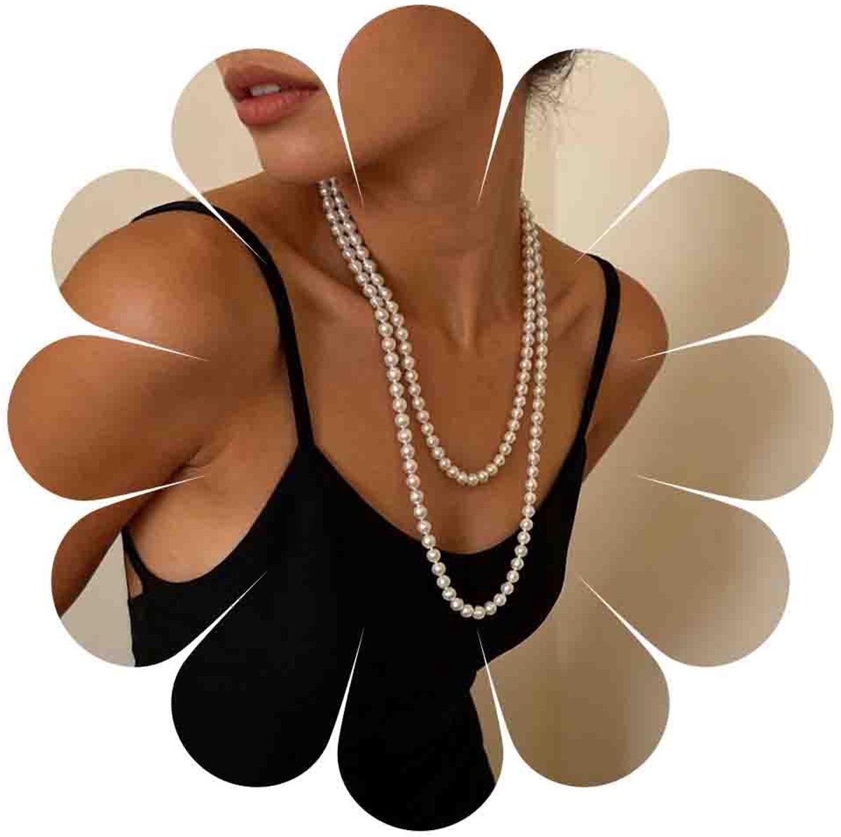 Parelketting voor dames, lange strengen van witte imitatieparels, elegante sieraden voor formeel en casual cadeau