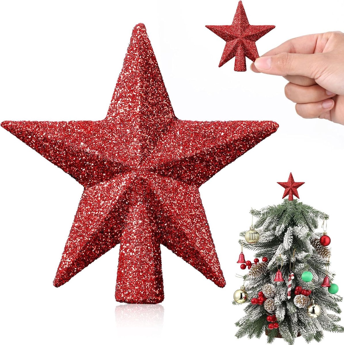Kerstboompiek, ster, kerstboompiek, klein, kerstboompiek, ster, 6 cm, geschikt als kerstboomdecoratie
