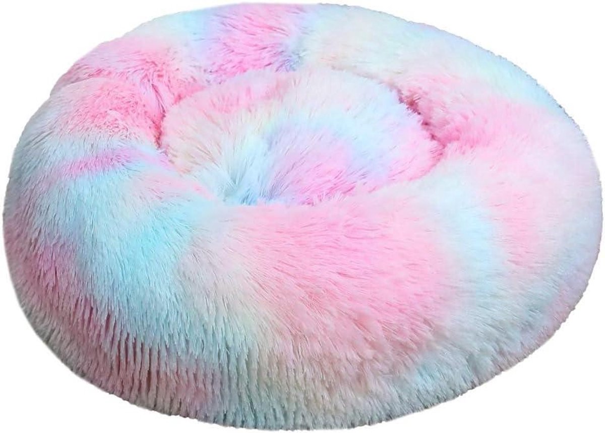 Huisdier Bed - Hondenmand Kattenmand - Comfortabel Slapen - Anti-slip Bodem - 50CM - Tie-Dye Kleurrijk
