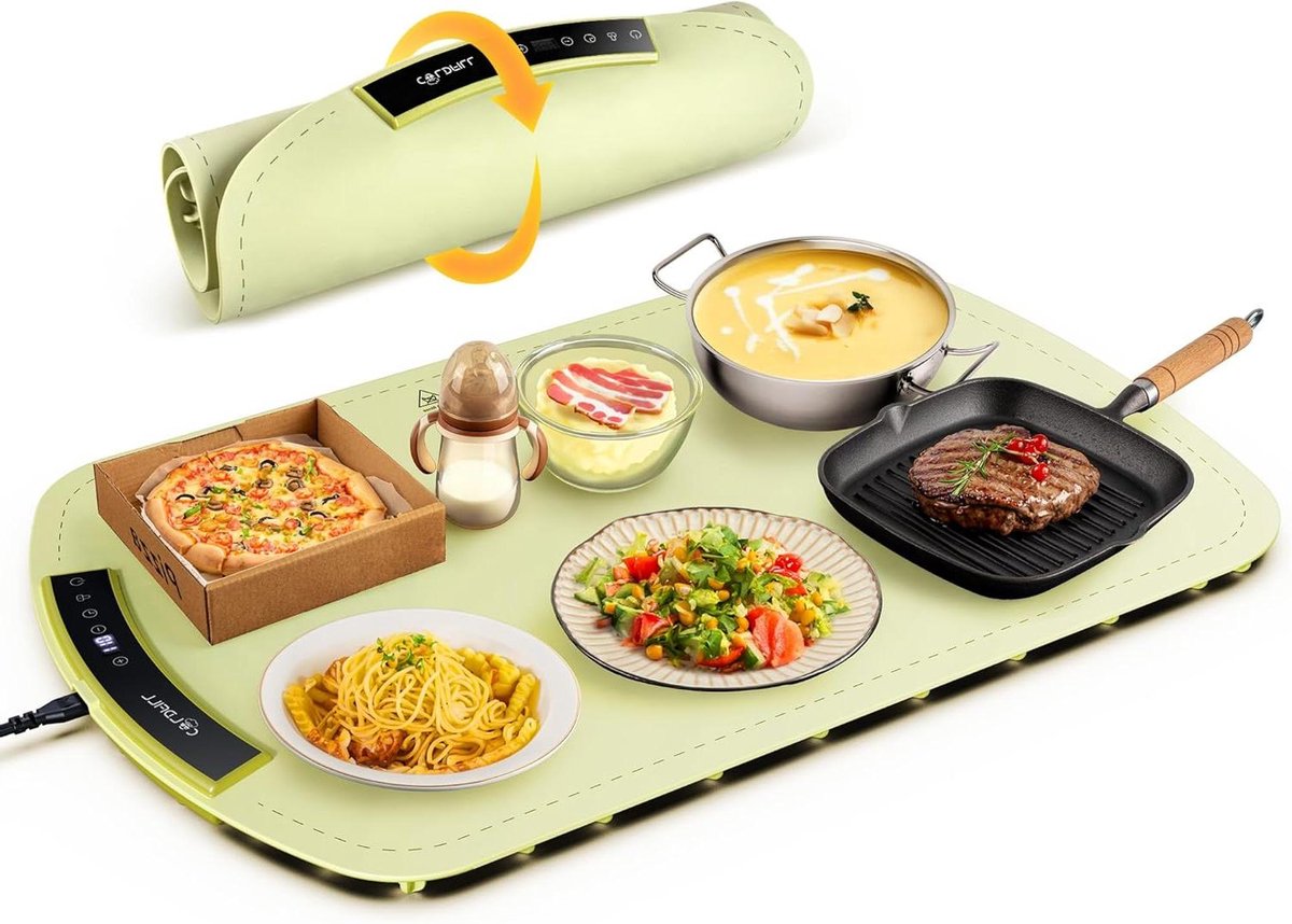 Warmhoudmat - Verwarmingsmat - Diners Warm Houden - 8-traps Temperatuur - 60 x 40 cm - Groen