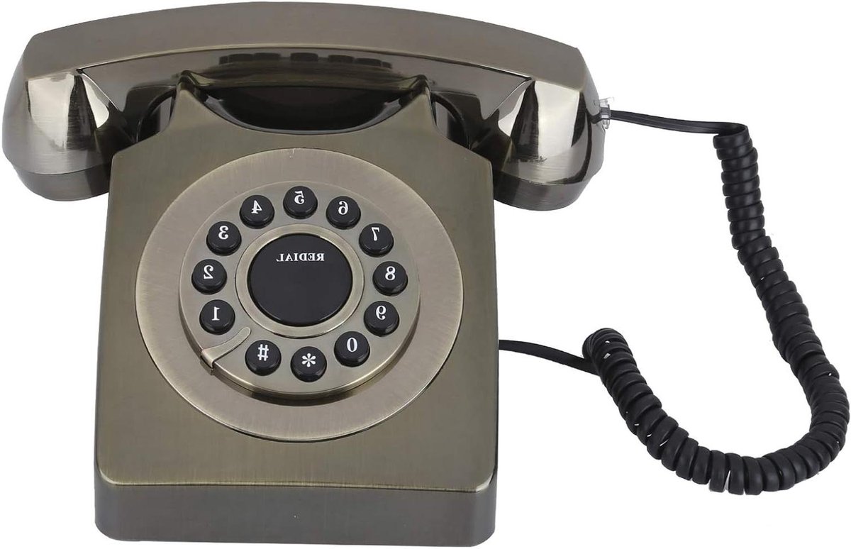 Telefoon Antiek - Vintag Stijl - Decoratie Thuis - Grote Duidelijke Knoppen - N.v.t. - Brons