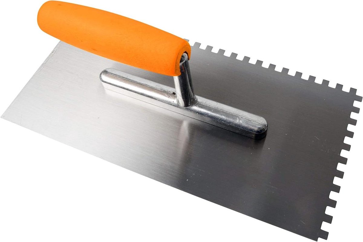 Tandspaan - Tegelgereedschap - Tegellijm Aanbrengen - Koolstofstaal Blad - 280 x 130 mm - Houtkleurig