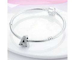 Charm Anhänger Damen Buchstabe A-Z für Armband 925 Sterling Silber Charms Beads passend für Pandora Armband und Halskette, Kompatibel mit Europäischen Armbänder für Frauen Mädchen X222