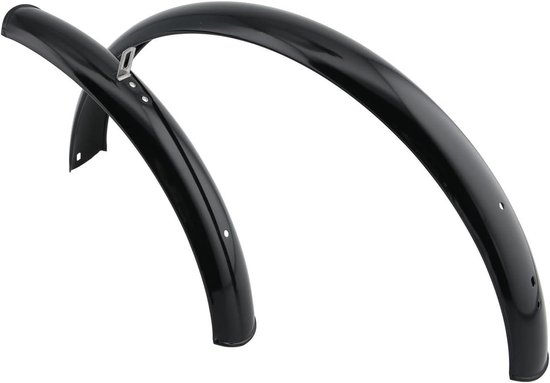 Zwarte voor- en achterspatborden voor een 20-inch fiets.