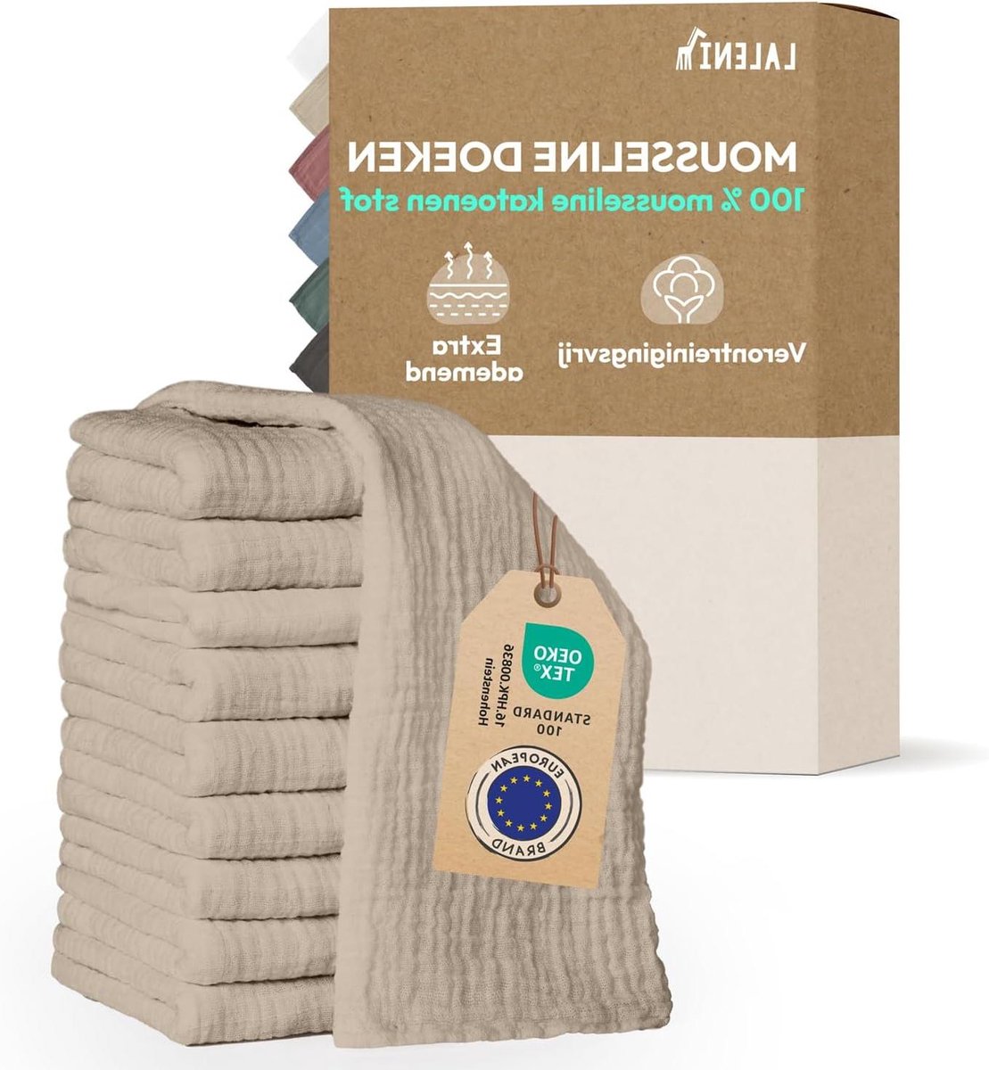 Baby Luiers - Hydrofiele Doeken - Baby Verzorging - Vrij van schadelijke stoffen - 10 Stuks - Beige