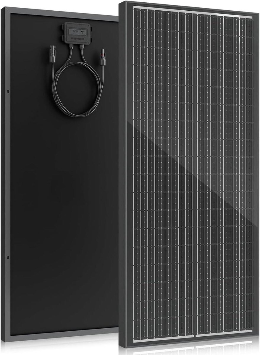 Zonnepaneel 100 Watt - Monokristallijn PV Module - Off-grid Energie - Hoog Rendement 25% - 101 x 46 cm - Zwart