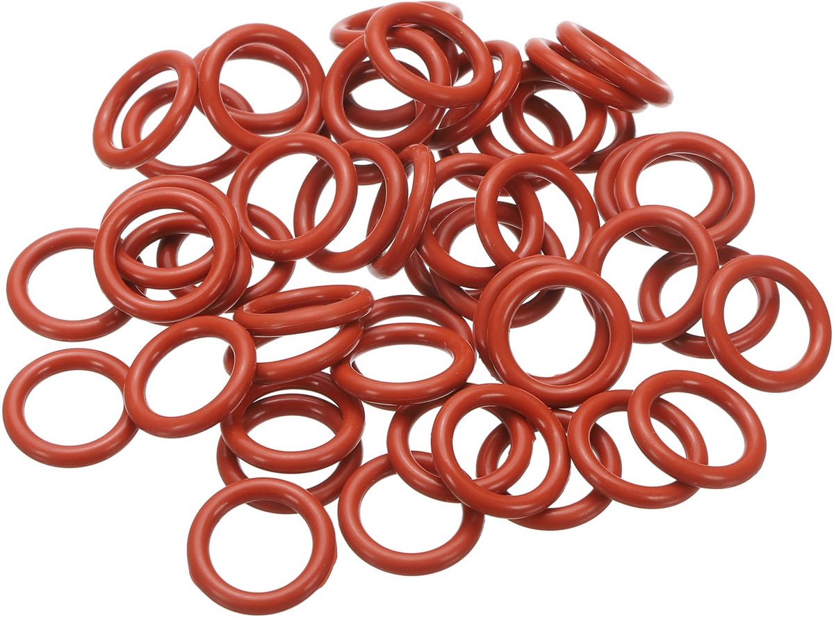 O-ring siliconen 21 mm OD 15 mm ID 3 mm breedte, 50 stuks metrische afdichting Vmq vervanging voor reparatie van hydraulische compressor, rood
