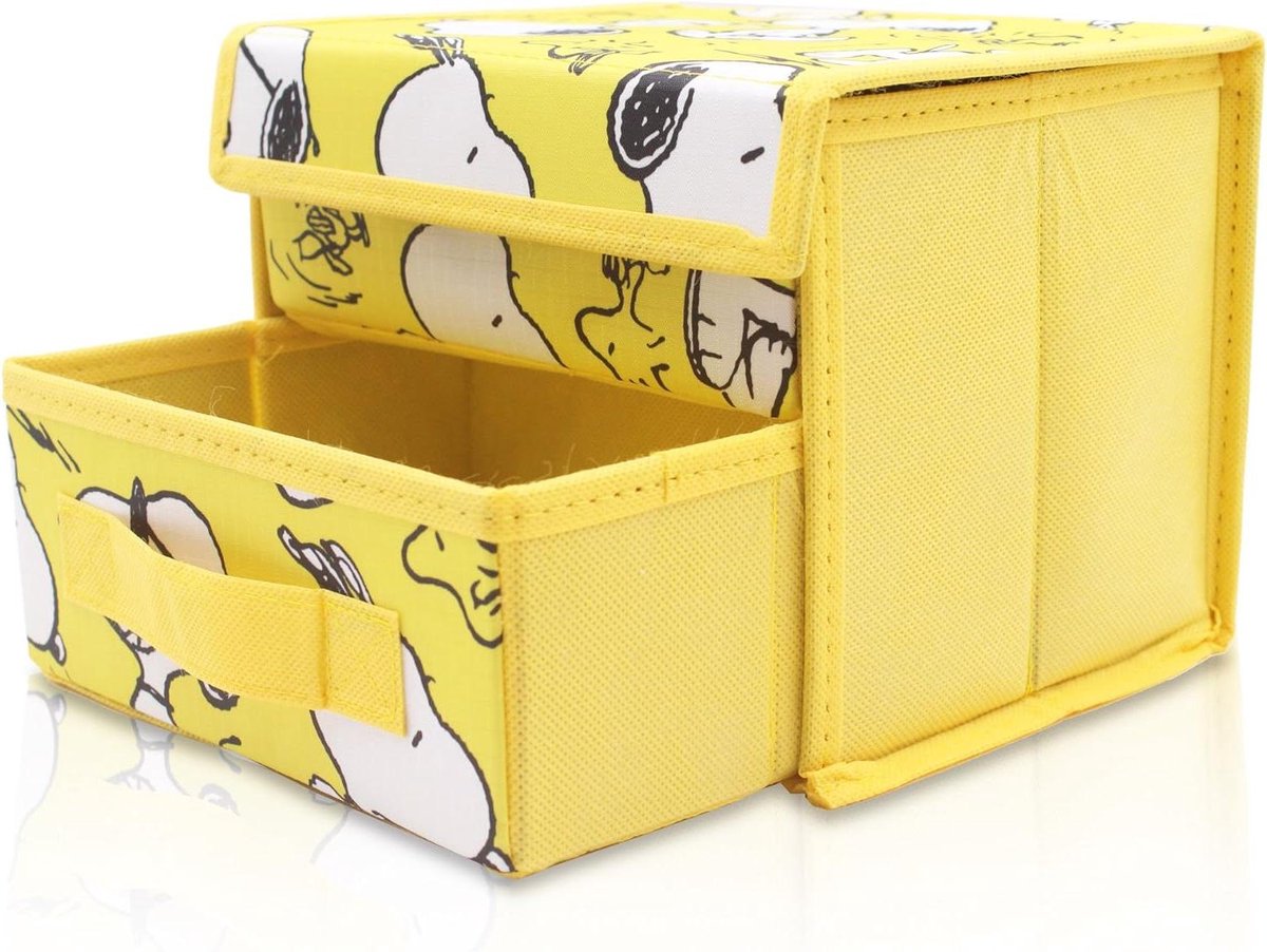 Opbergbox Bureau - Opberger Organizer - Bureau Ordenen - Opvouwbaar met Lade - 19x15x15 cm - Geel