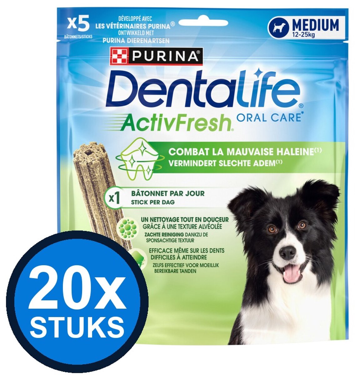 20x Dentalife - ActivFresh Medium Hondensnack - Hondenvoer Snacks - 115 g
