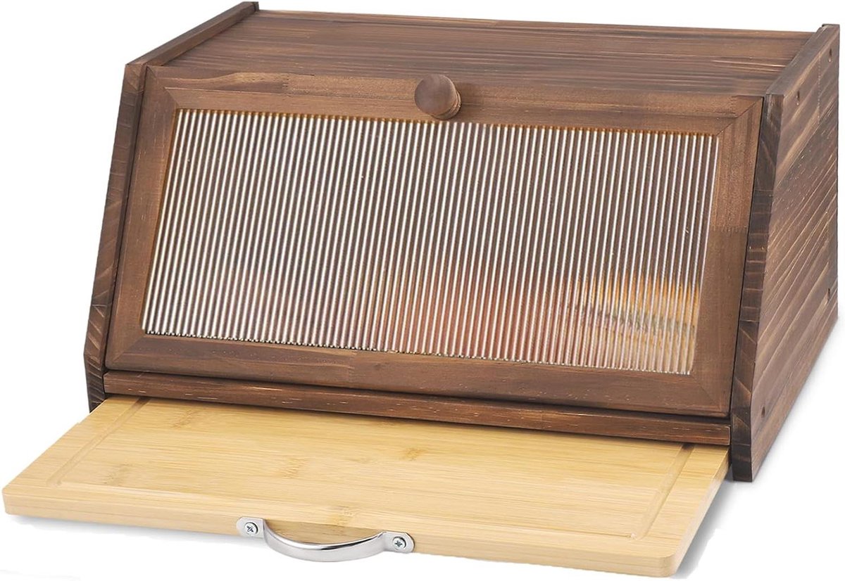 Broodtrommel - Brooddoos Opslag - Brood Vers Houden - Grote Capaciteit - 40 x 25 x 21 cm - Grijs