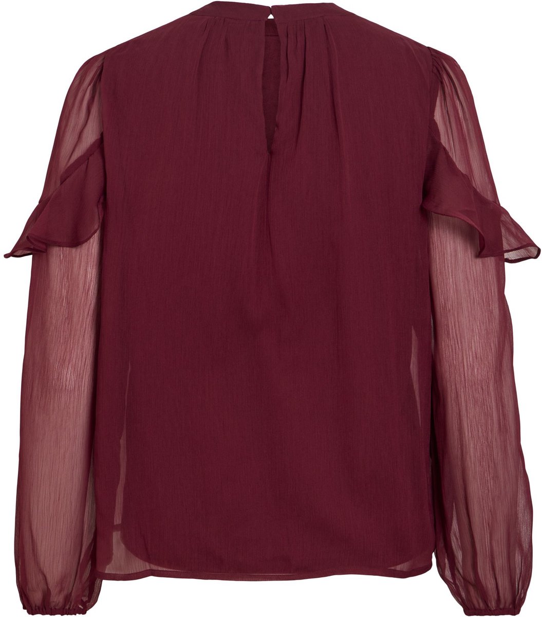 VILA - VIELLY L/S FLOUNCE TOP - NOOS - Dames - Blouses
