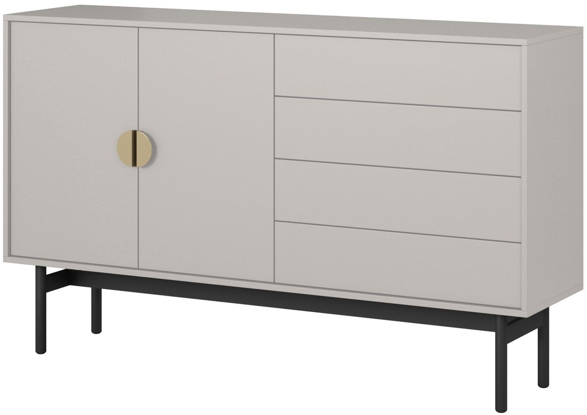 Dressoir Stoon II met 2 deuren en 4 lades, taupe, 154cm