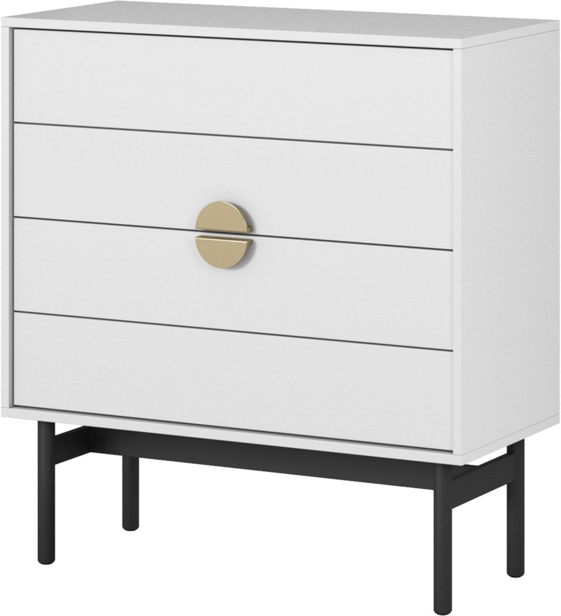 Ladekast Stoon II met 4 lades, wit, 85cm